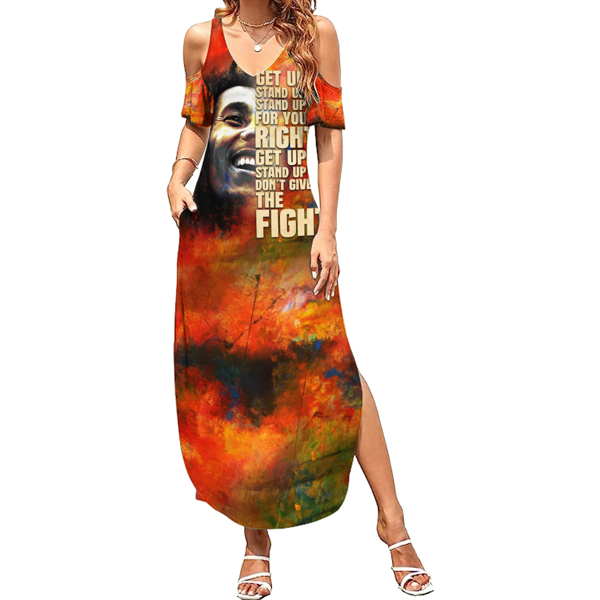 Reggae Bob Marley Summer Maxi Dress Retro Style