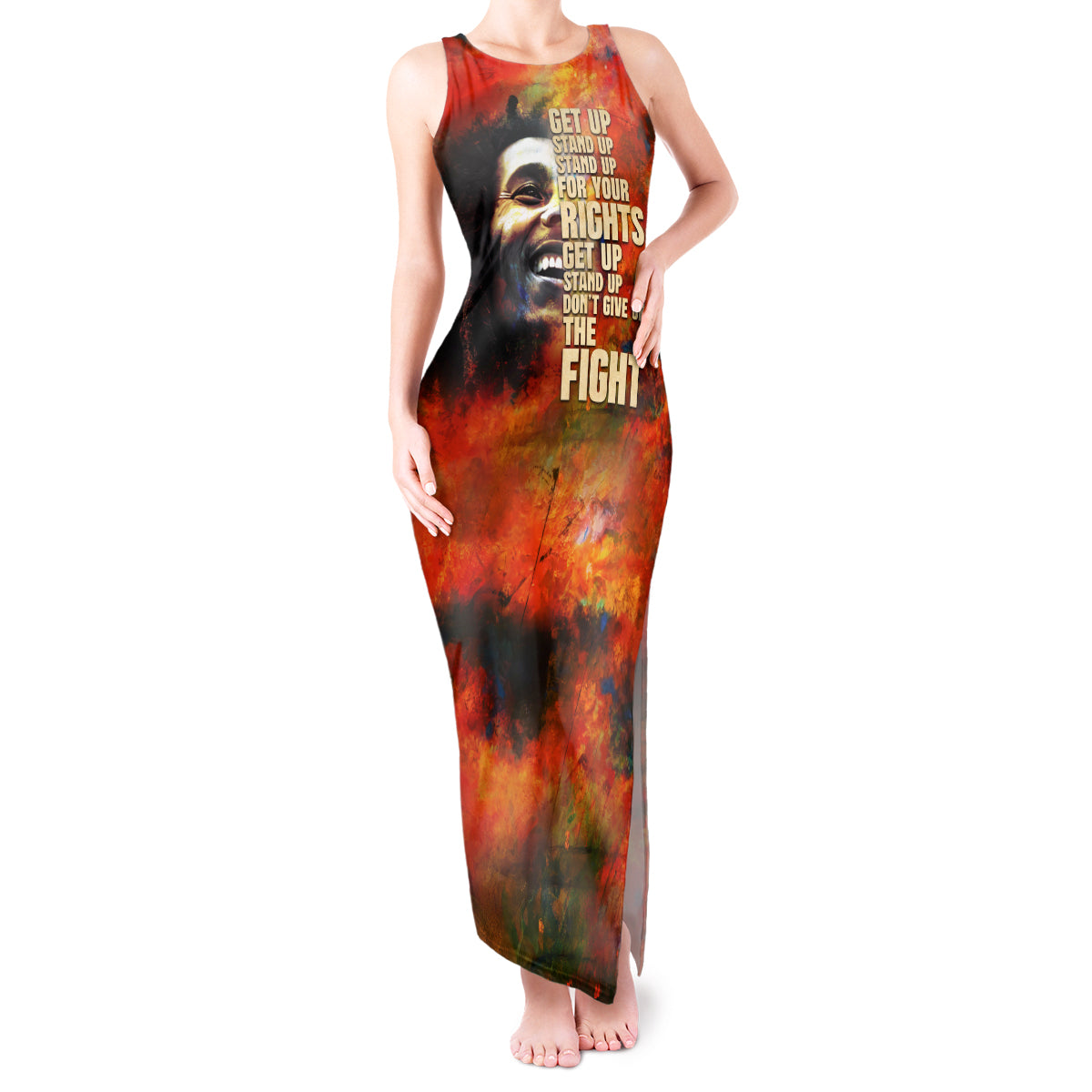 Reggae Bob Marley Tank Maxi Dress Retro Style