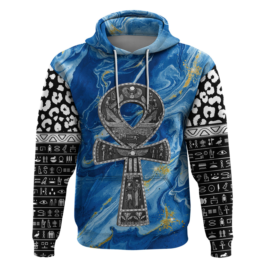 Ankh On Blue Hoodie Pan African