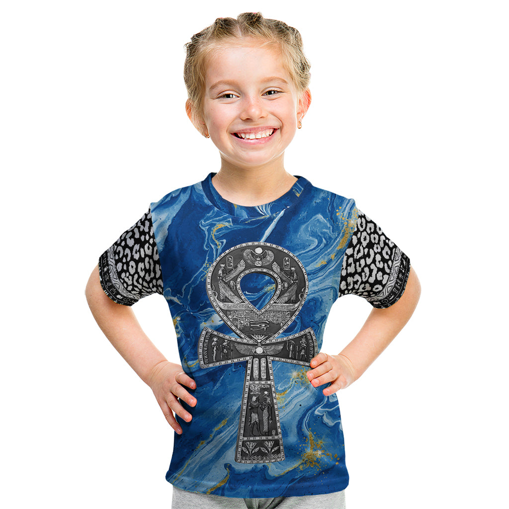 Ankh On Blue Kid T Shirt Pan African