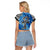 Ankh On Blue Raglan Cropped T Shirt Pan African