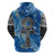 Ankh On Blue Zip Hoodie Pan African