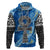 Ankh On Blue Zip Hoodie Pan African