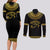 Eyes Of Horus Couples Matching Long Sleeve Bodycon Dress and Long Sleeve Button Shirt Egyptian Art - Wonder Print Shop