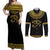 Eyes Of Horus Couples Matching Off Shoulder Maxi Dress and Long Sleeve Button Shirt Egyptian Art - Wonder Print Shop