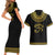 Eyes Of Horus Couples Matching Short Sleeve Bodycon Dress and Hawaiian Shirt Egyptian Art - Wonder Print Shop