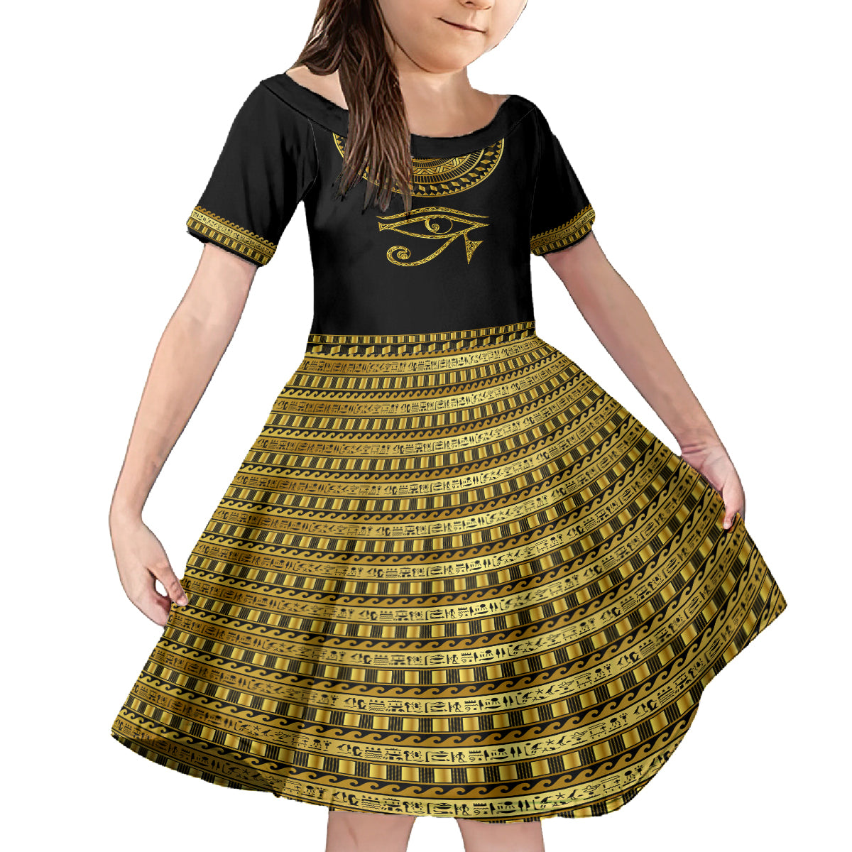 Eyes Of Horus Kid Short Sleeve Dress Egyptian Art