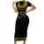 Eyes Of Horus Short Sleeve Bodycon Dress Egyptian Art