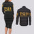 Personalized Truth Know Thyself Couples Matching Long Sleeve Bodycon Dress and Long Sleeve Button Shirt Eye of Horus and Ankh - Wonder Print Shop