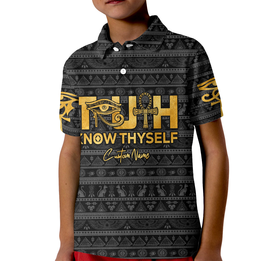 Personalized Truth Know Thyself Kid Polo Shirt Eye of Horus and Ankh - Wonder Print Shop