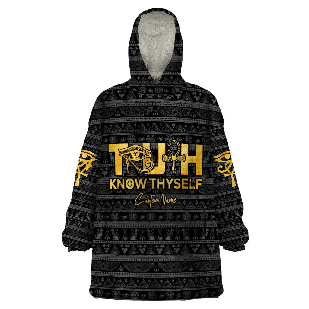 Personalized Truth Know Thyself Wearable Blanket Hoodie Eye of Horus and Ankh