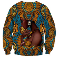 Colorful portrait sweatshirt with long sleeves and round crew neck
