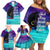 Black Strong Women Blessed Educated Family Matching Off Shoulder Short Dress and Hawaiian Shirt African Girl