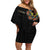 Personalized Sleeve African Pattern Family Matching Off Shoulder Short Dress and Hawaiian Shirt Multi-Colored