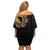 Personalized Sleeve African Pattern Family Matching Off Shoulder Short Dress and Hawaiian Shirt Multi-Colored