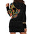 Personalized Sleeve African Pattern Hoodie Dress Multi-Colored