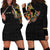 Personalized Sleeve African Pattern Hoodie Dress Multi-Colored