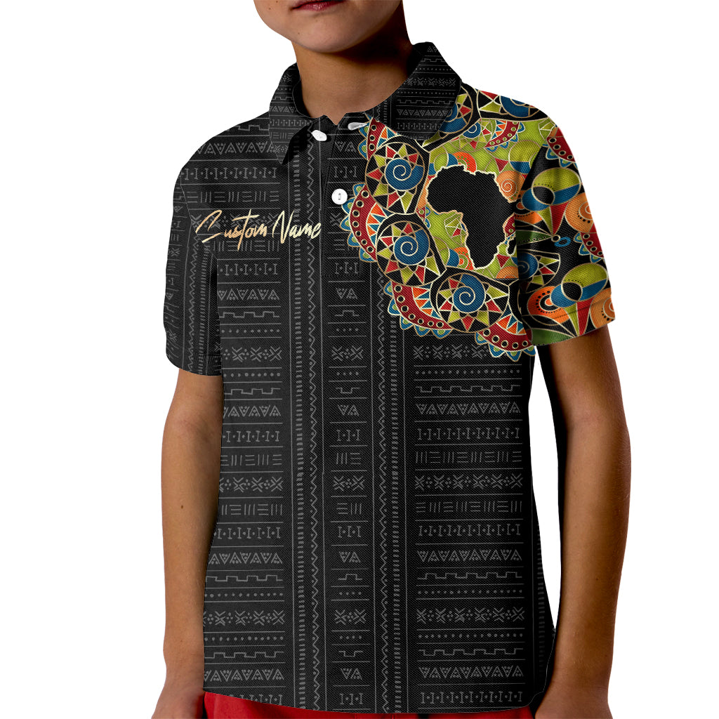 Personalized Sleeve African Pattern Kid Polo Shirt Multi-Colored