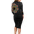 Personalized Sleeve African Pattern Long Sleeve Bodycon Dress Multi-Colored