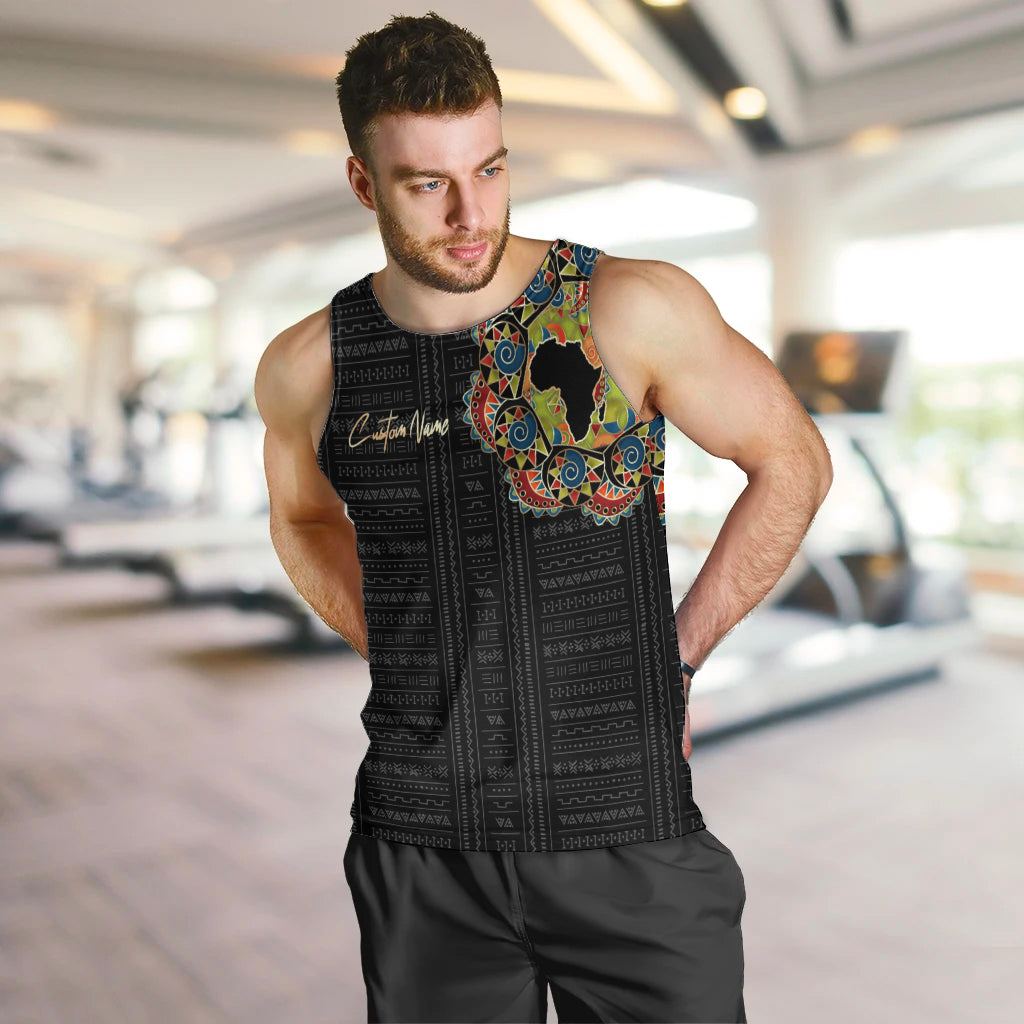 Personalized Sleeve African Pattern Men Tank Top Multi-Colored