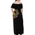 Personalized Sleeve African Pattern Off Shoulder Maxi Dress Multi-Colored