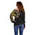 Personalized Sleeve African Pattern Off Shoulder Sweater Multi-Colored