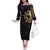 Personalized Sleeve African Pattern Off The Shoulder Long Sleeve Dress Multi-Colored