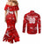 Personalized Switzerland Football 2024 Couples Matching Mermaid Dress and Long Sleeve Button Shirt Trophy Wing Style