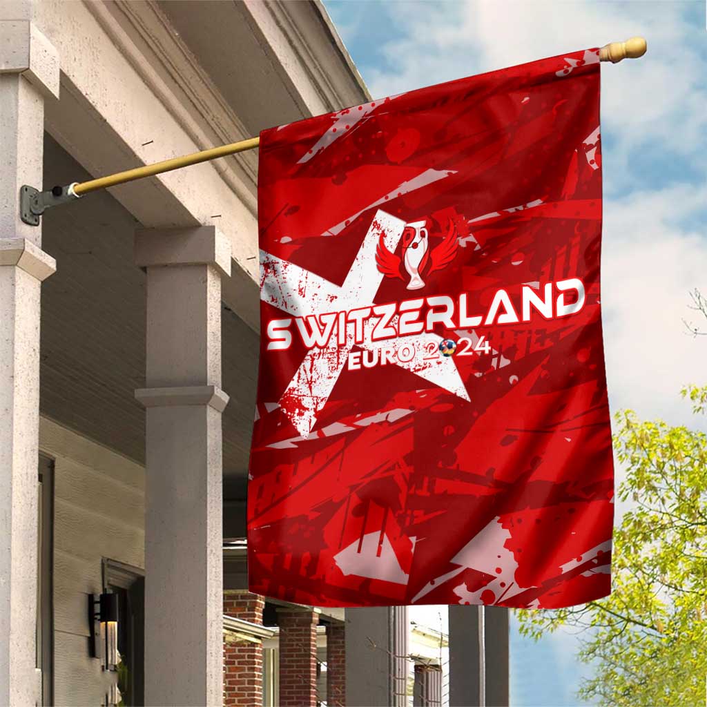 Switzerland Football 2024 Garden Flag Trophy Wing Style - Wonder Print Shop