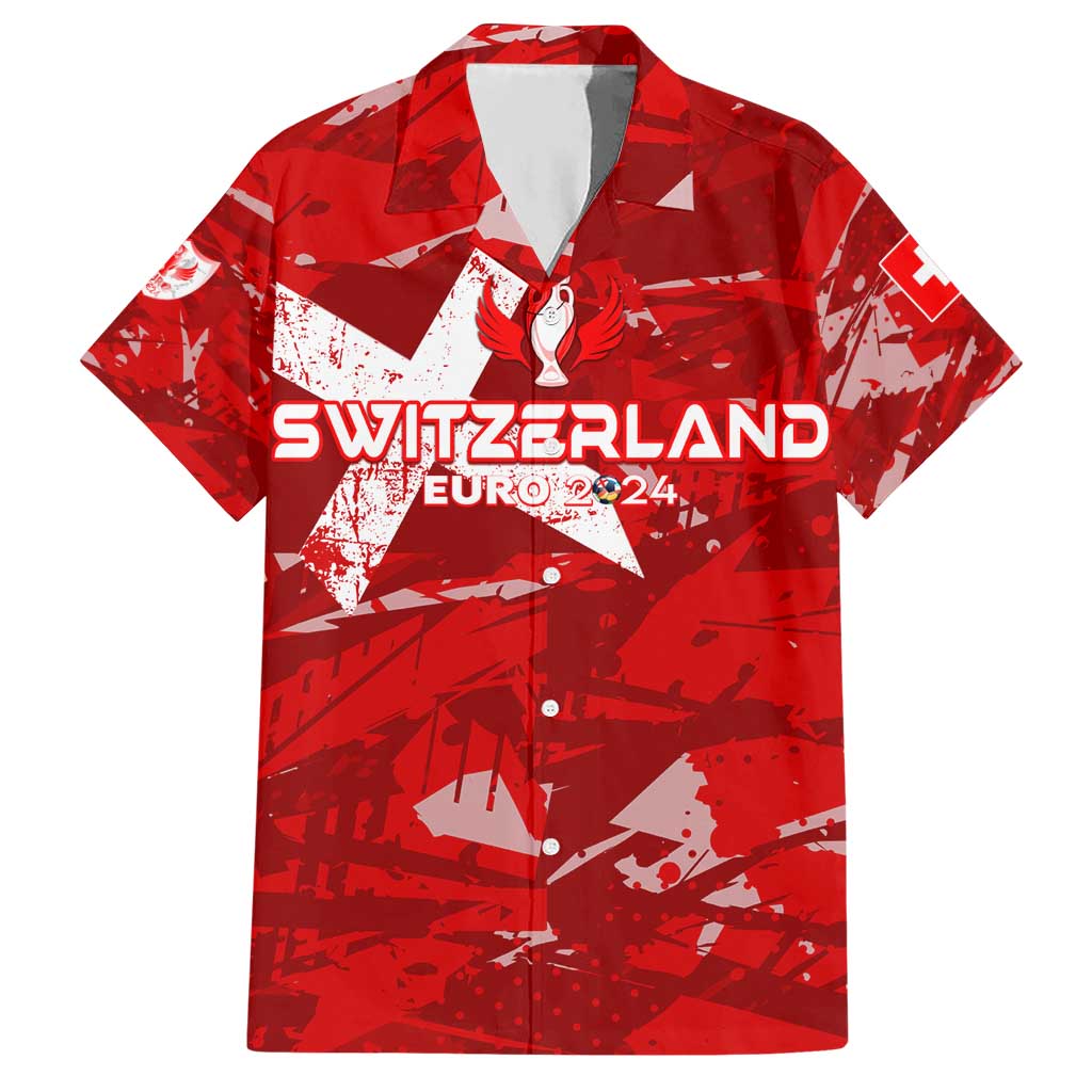 Personalized Switzerland Football 2024 Hawaiian Shirt Trophy Wing Style - Wonder Print Shop