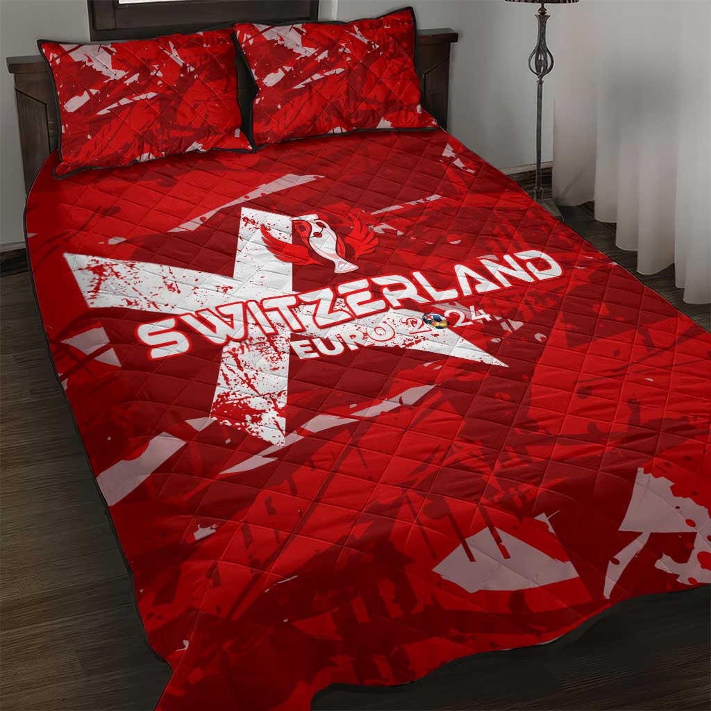 Switzerland Football 2024 Quilt Bed Set Trophy Wing Style