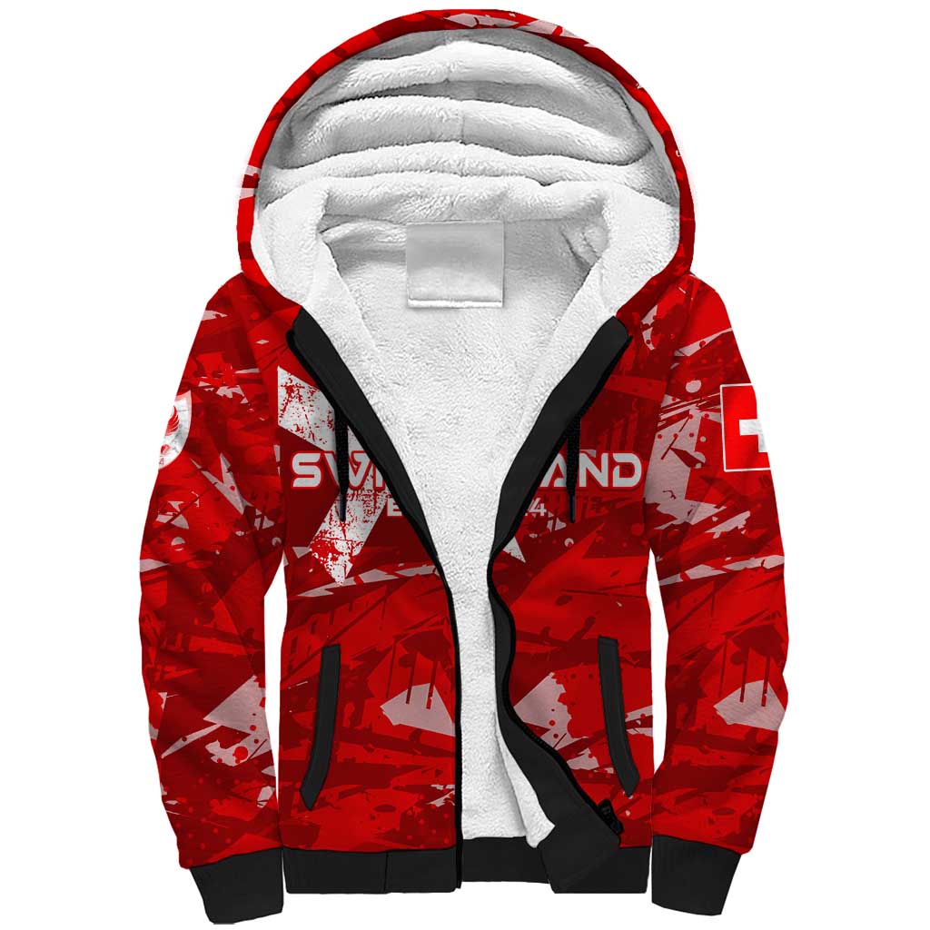 Personalized Switzerland Football 2024 Sherpa Hoodie Trophy Wing Style