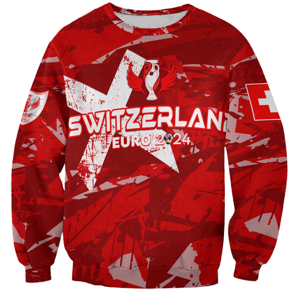 Personalized Switzerland Football 2024 Sweatshirt Trophy Wing Style