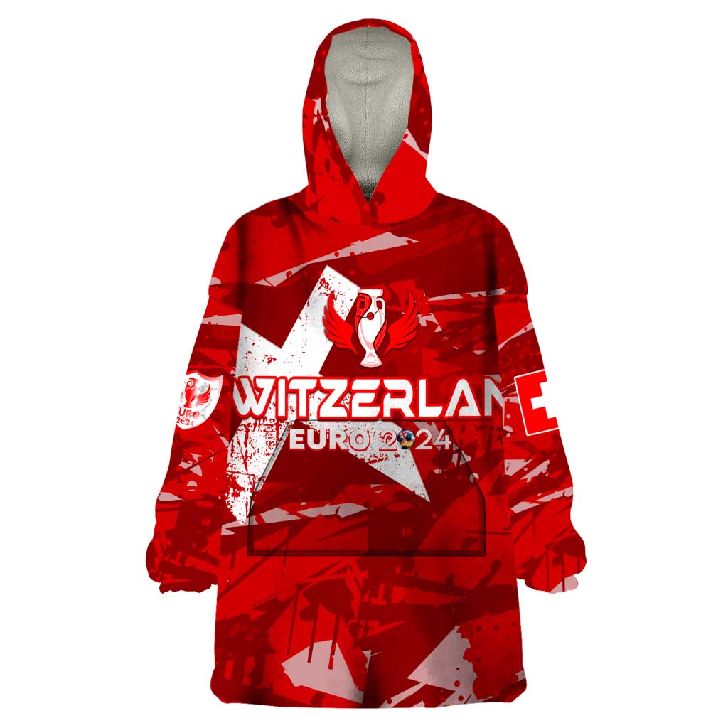 Personalized Switzerland Football 2024 Wearable Blanket Hoodie Trophy Wing Style