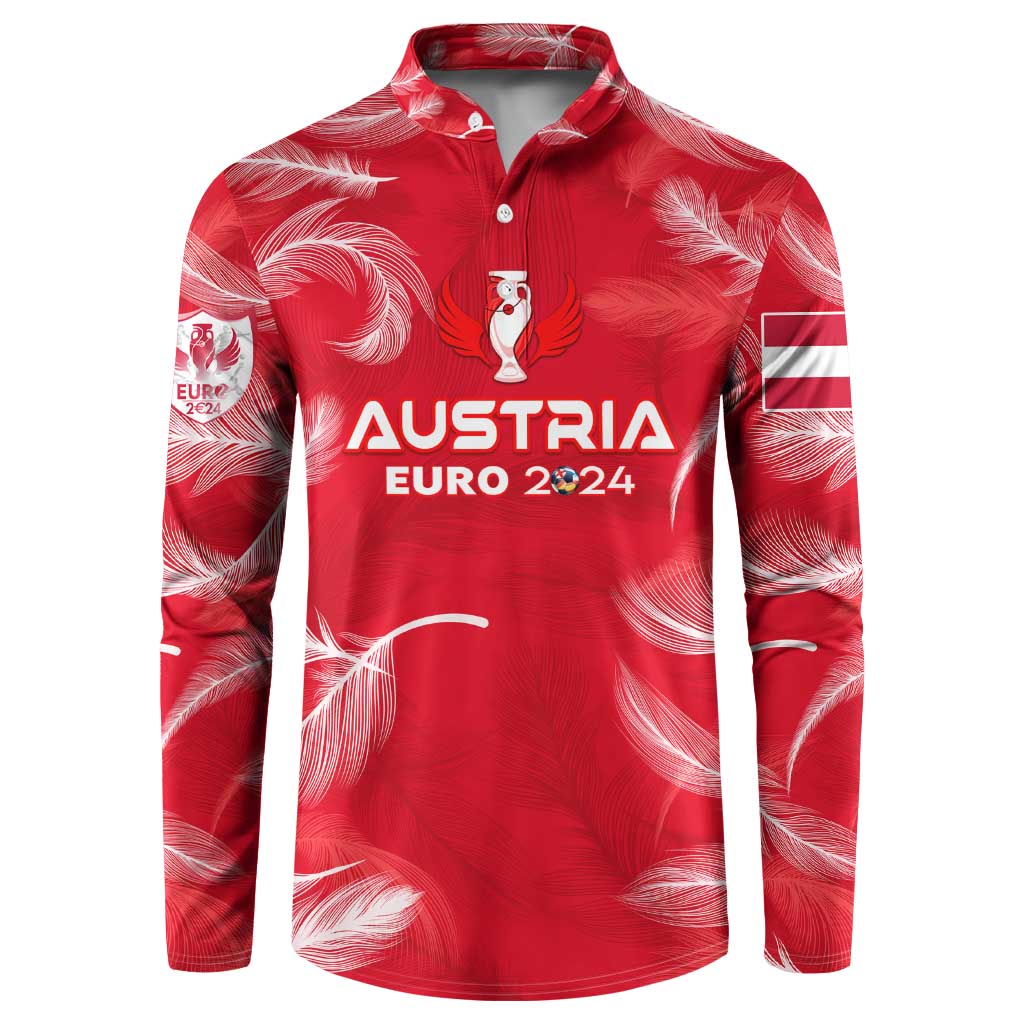 Personalized Austria Football 2024 Button Sweatshirt Trophy Wing Style - Wonder Print Shop