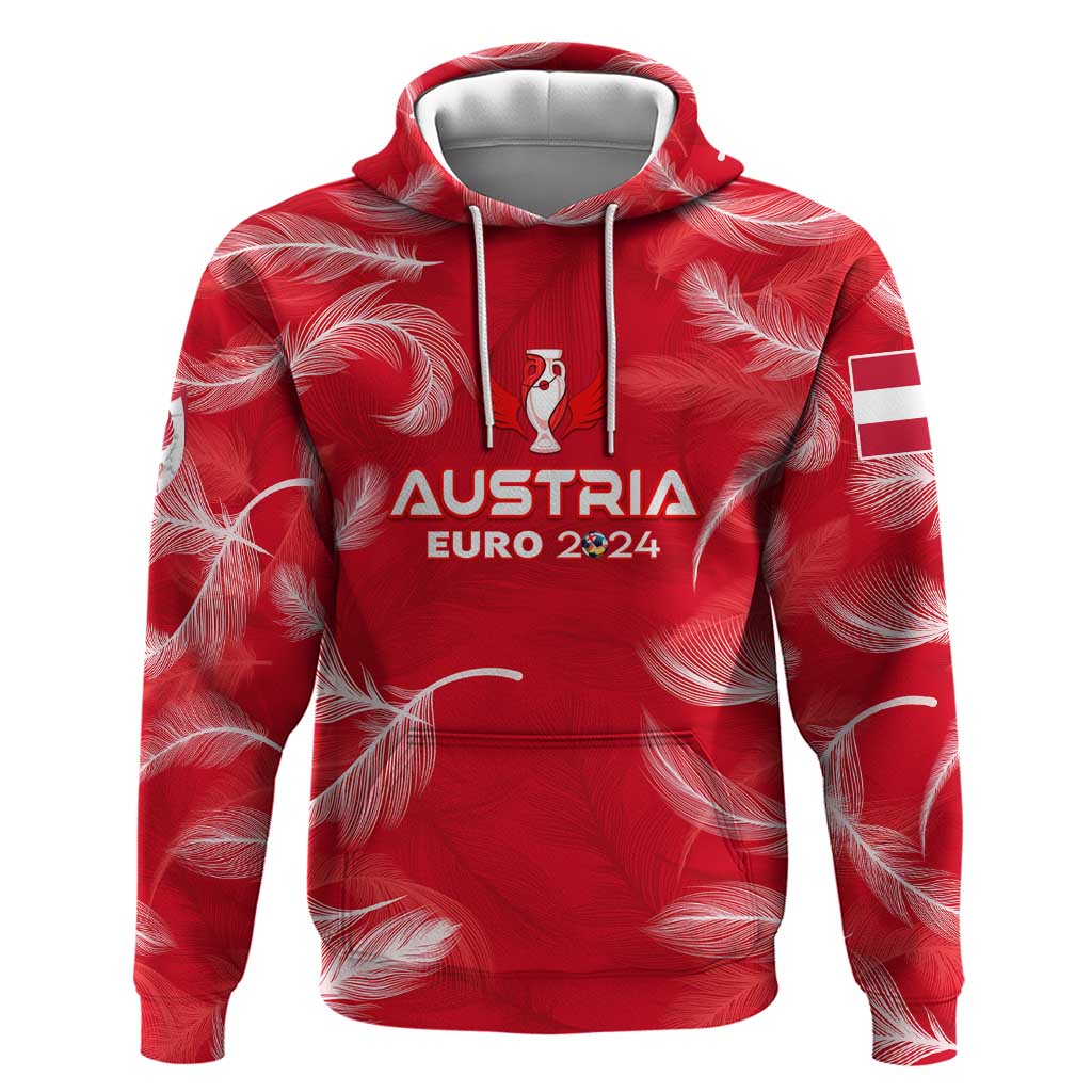 Personalized Austria Football 2024 Hoodie Trophy Wing Style - Wonder Print Shop