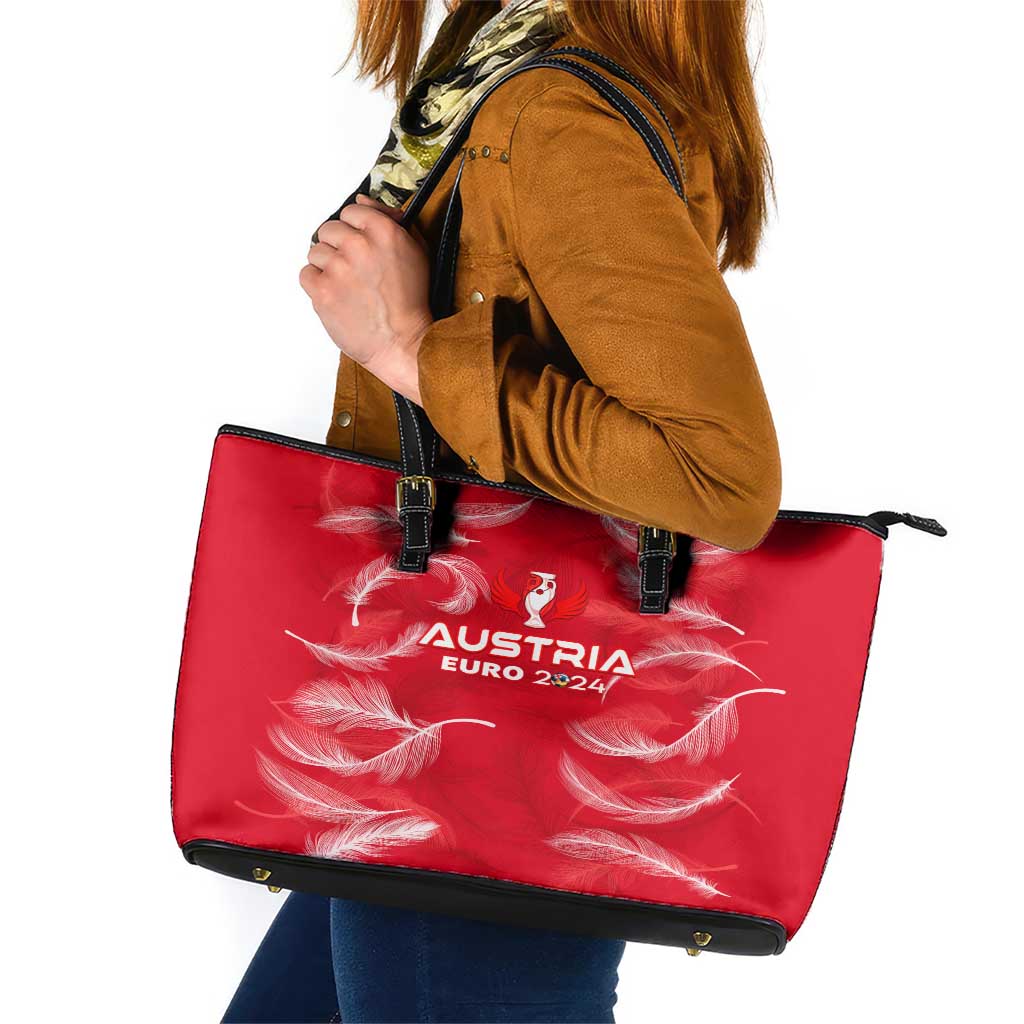 Austria Football 2024 Leather Tote Bag Trophy Wing Style - Wonder Print Shop