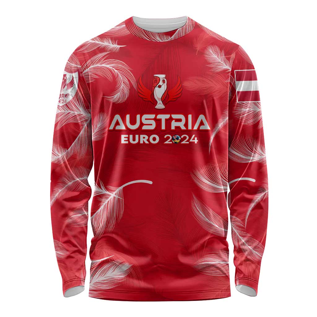 Personalized Austria Football 2024 Long Sleeve Shirt Trophy Wing Style - Wonder Print Shop