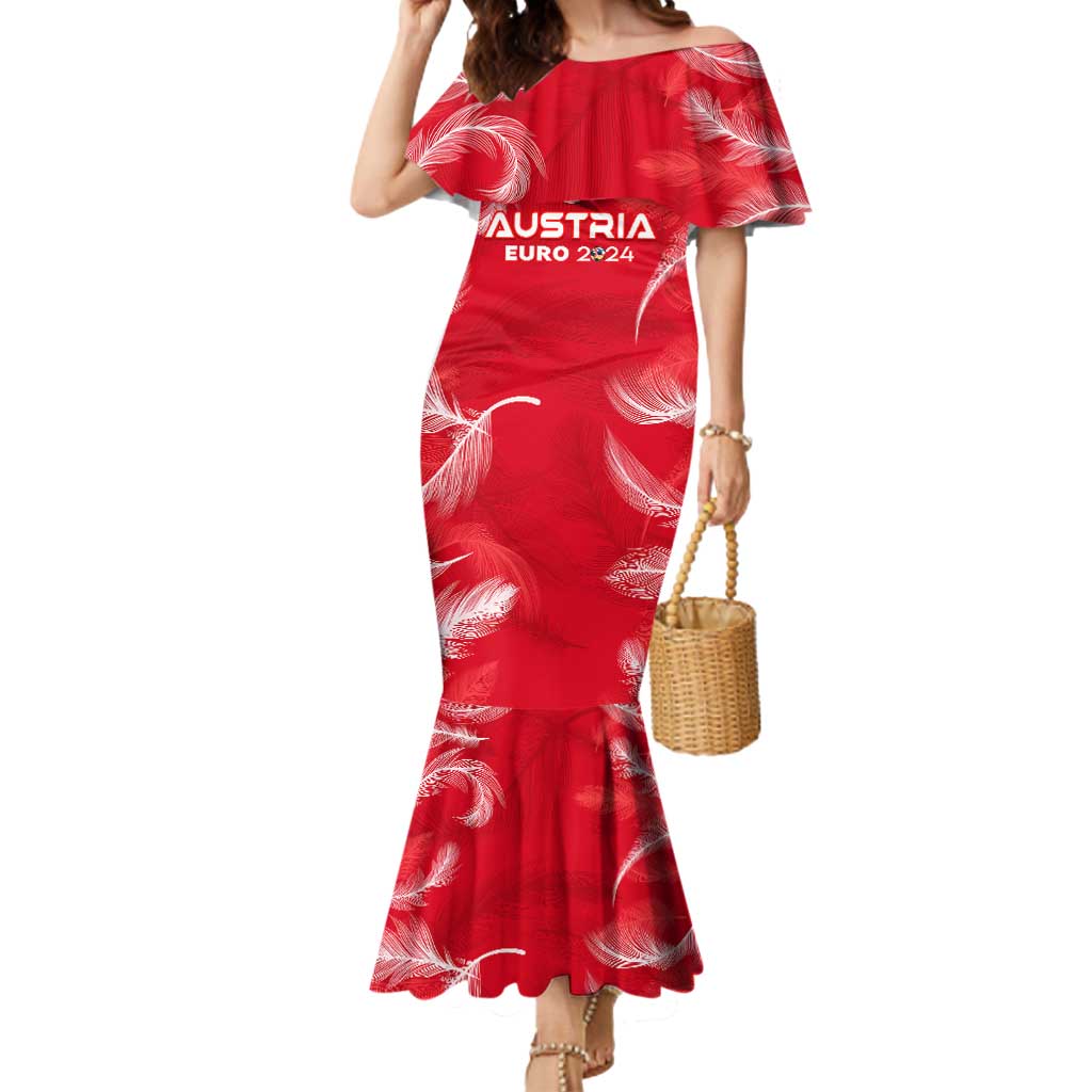 Personalized Austria Football 2024 Mermaid Dress Trophy Wing Style - Wonder Print Shop