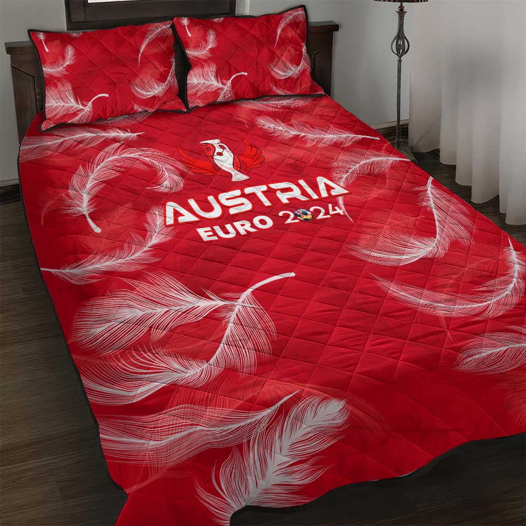 Austria Football 2024 Quilt Bed Set Trophy Wing Style - Wonder Print Shop