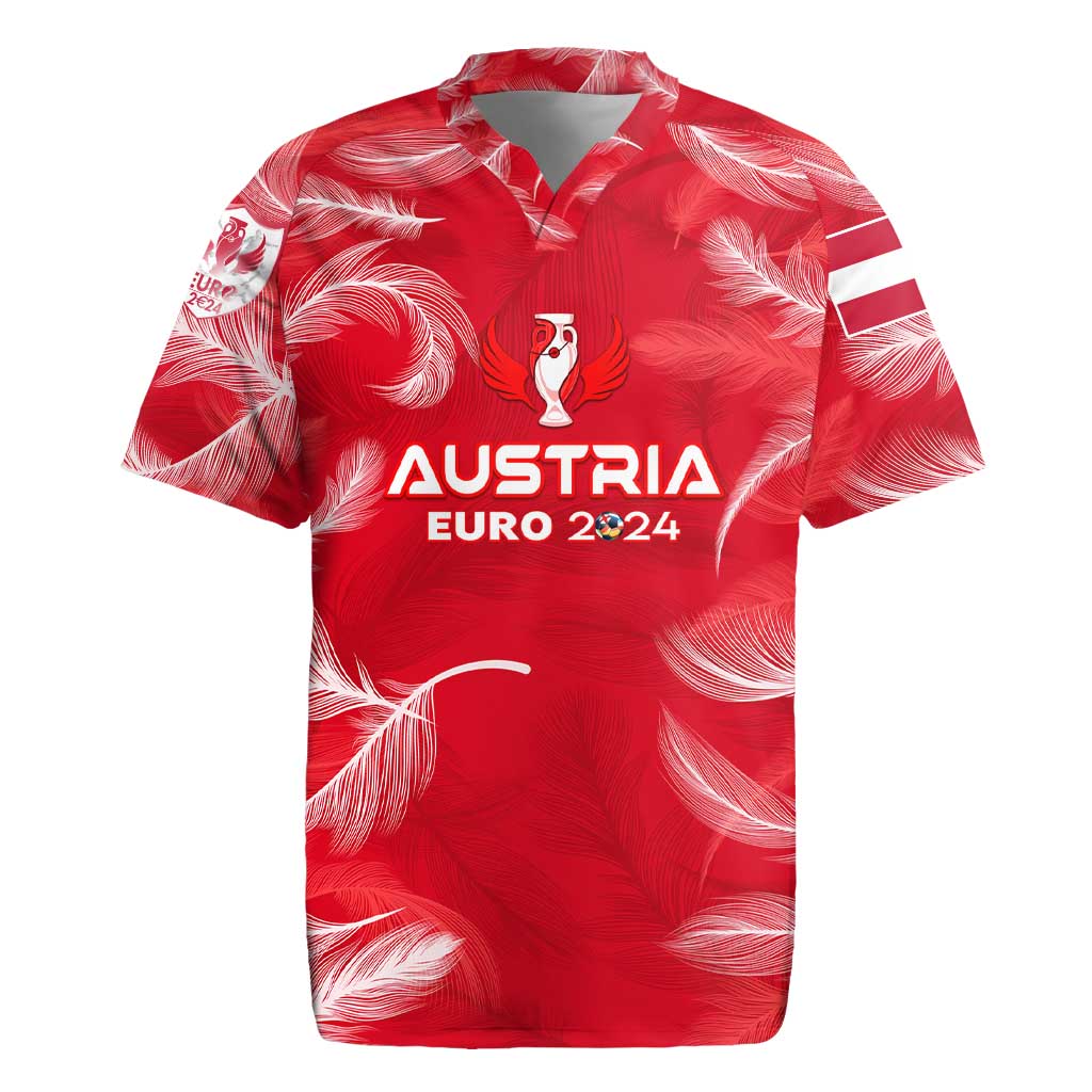 Personalized Austria Football 2024 Rugby Jersey Trophy Wing Style - Wonder Print Shop