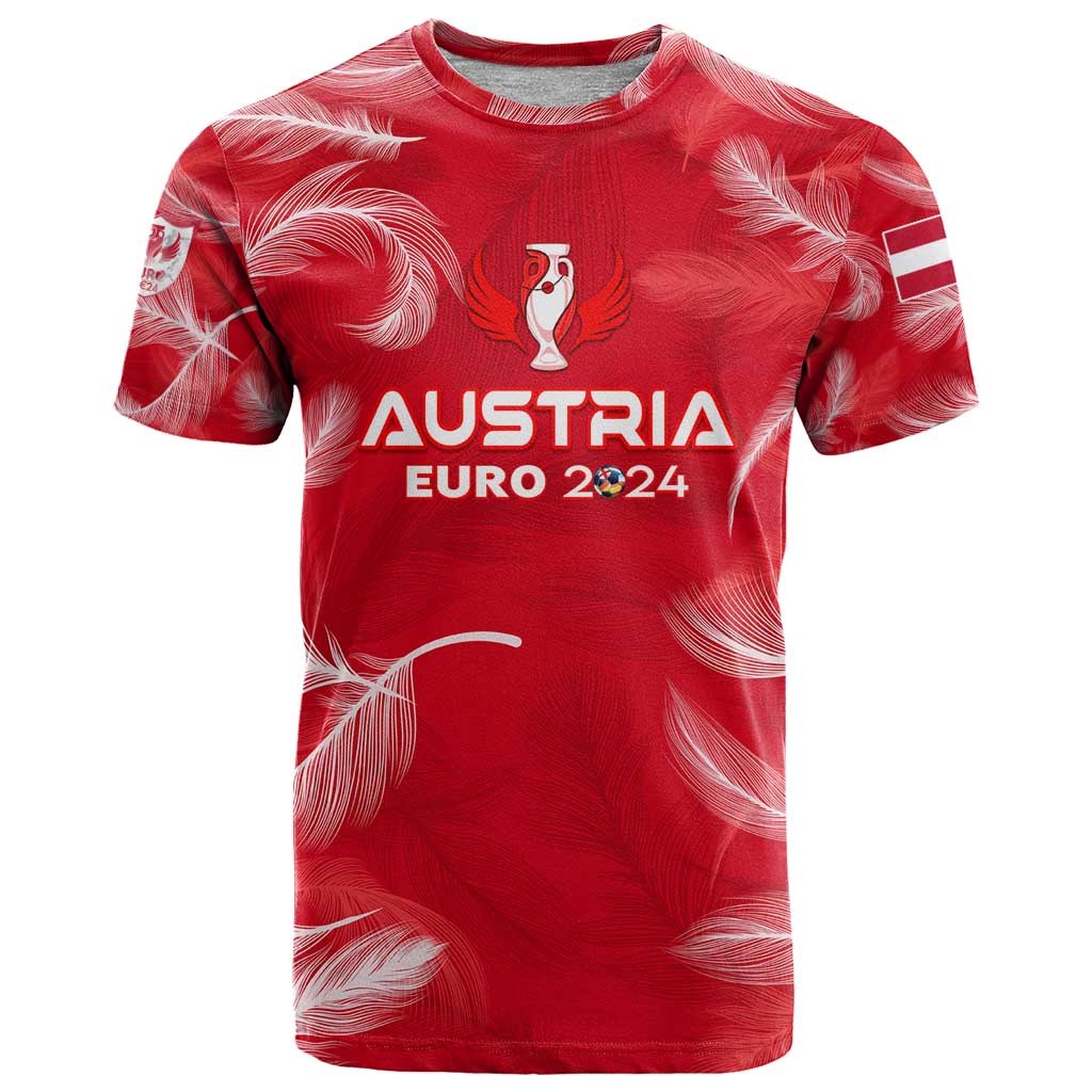 Personalized Austria Football 2024 T Shirt Trophy Wing Style - Wonder Print Shop