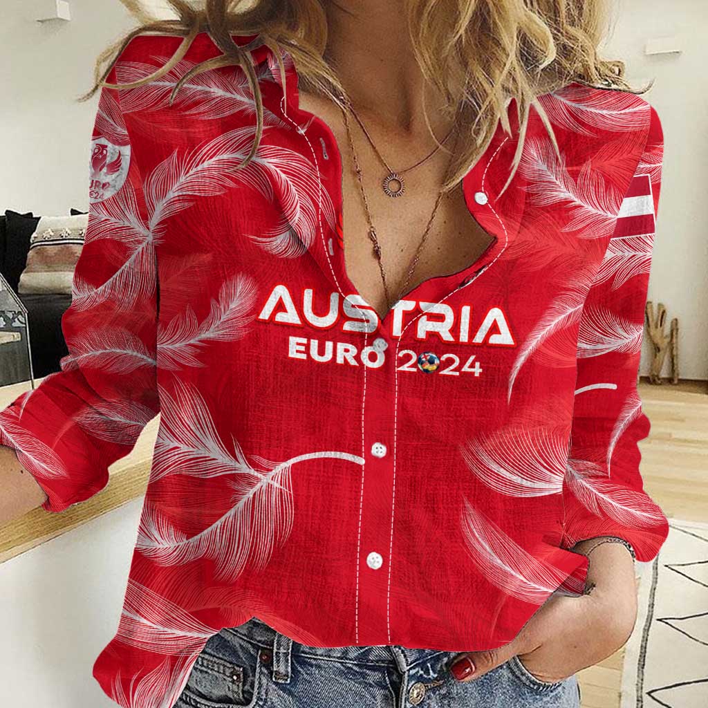 Personalized Austria Football 2024 Women Casual Shirt Trophy Wing Style - Wonder Print Shop