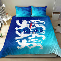 England Euro 2024 bedding set: blue and teal duvet with lion crest and two matching pillowcases