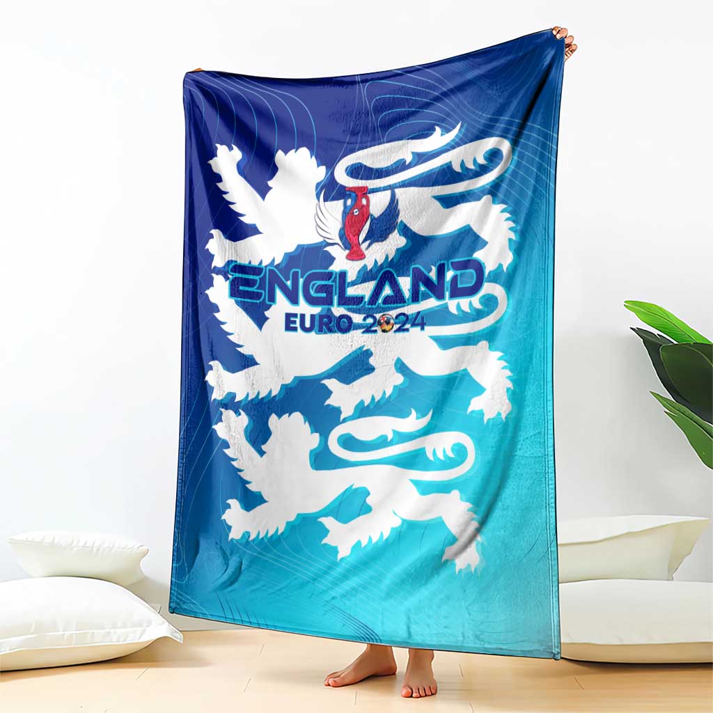 England football blanket, blue-to-teal gradient with white lion crest and 'ENGLAND'