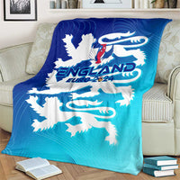 England football blanket, blue/teal gradient with white lion crest and 'EURO 2024'