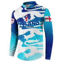 England Euro 2024 sweatshirt with button placket, blue wing print and England logo