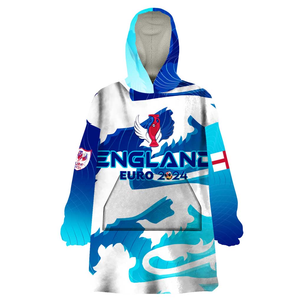 Personalized England Football 2024 Wearable Blanket Hoodie Trophy Wing Style