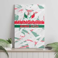 White Hungary wall art canvas with trophy-wing emblem, 'EURO 2024' red/green lettering