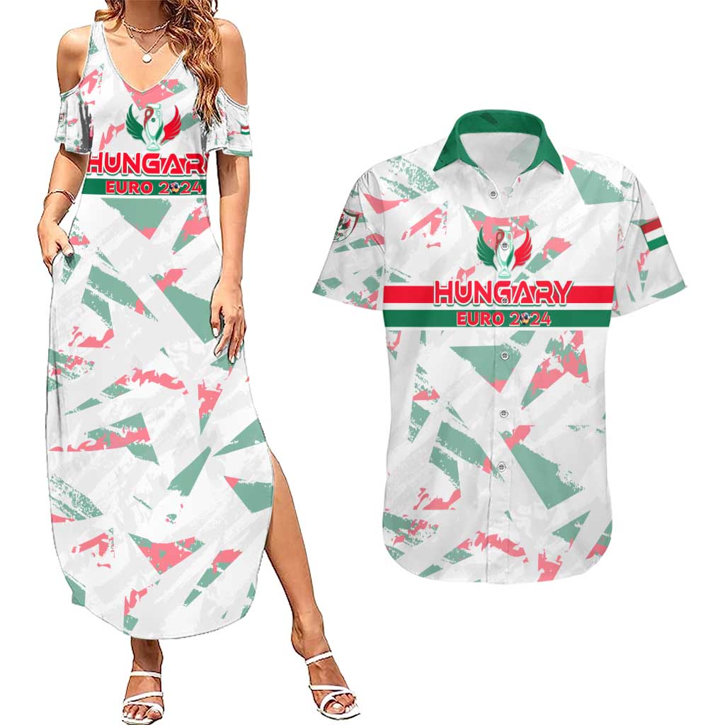 Personalized Hungary Football 2024 Couples Matching Summer Maxi Dress and Hawaiian Shirt Trophy Wing Style - Wonder Print Shop